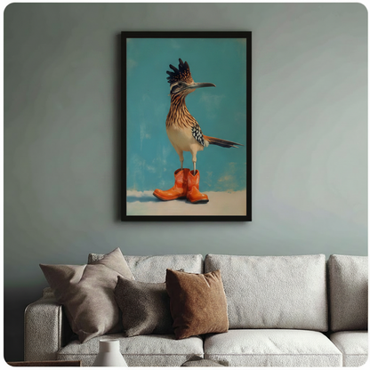 Roadrunner in Cowboy Boots Canvas Wall Art w6101