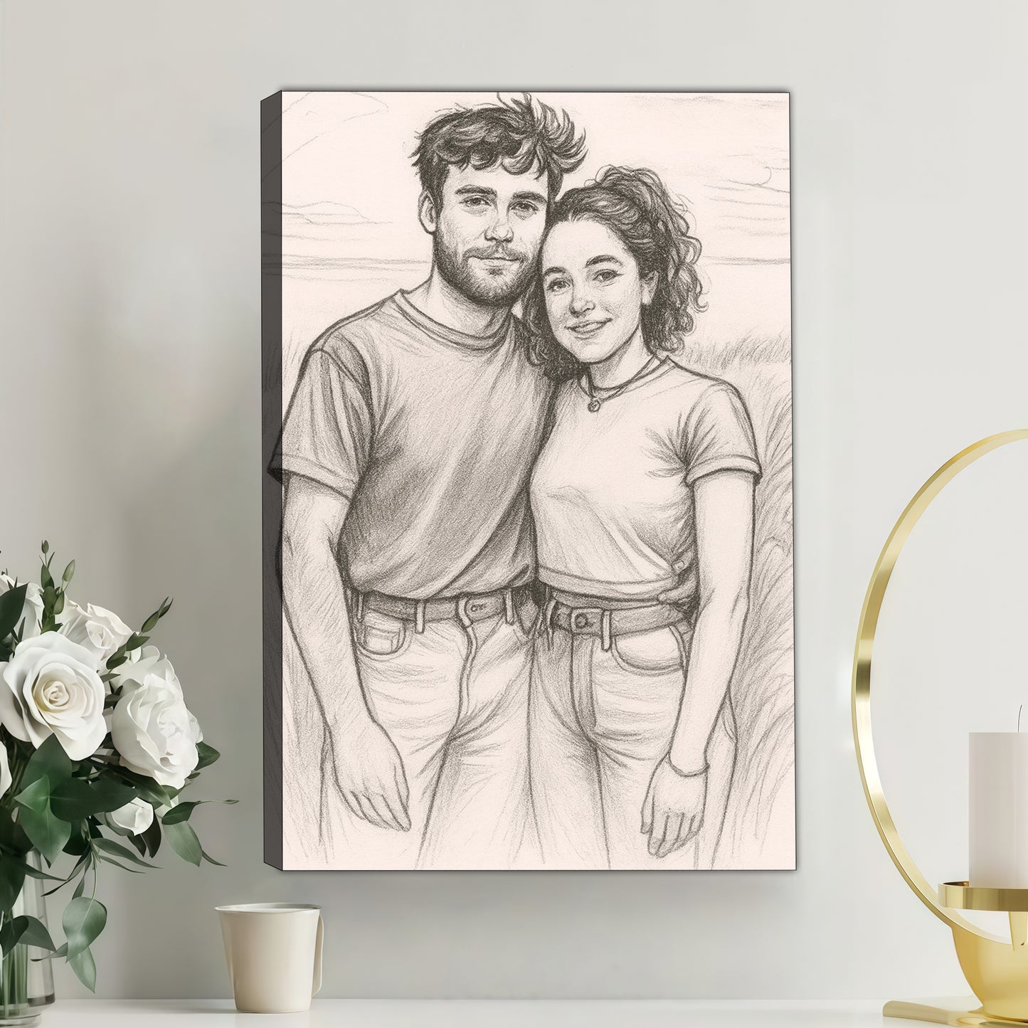 Personalized Black and White Sketch Portrait – A Meaningful Gift from Photo