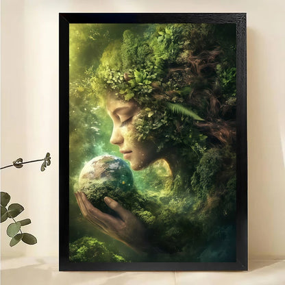 Mother Earth Gaia Wall Art - Nature Goddess Fantasy Print| W1045
