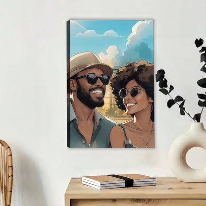 Luxury Custom Portrait from Photo - Personalized Comic & Cartoon Style Wall Art for Individuals, Couples & Families - Timeless Keepsake on Canvas