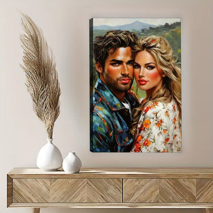 Luxury Custom Oil Painting from Your Photo - Timeless Portrait for Family, Couples & Individuals - Hand-Painted Fine Art Canvas