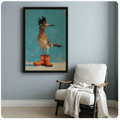 Roadrunner in Cowboy Boots Canvas Wall Art w6101