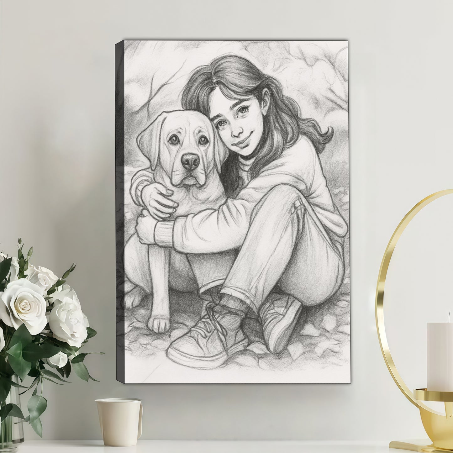 Personalized Black and White Sketch Portrait – A Meaningful Gift from Photo