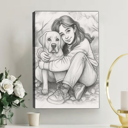 Personalized Black and White Sketch Portrait – A Meaningful Gift from Photo
