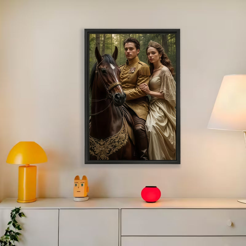 Custom Royal Knight Portrait from Photo – Personalized Medieval Canvas Wall Art
