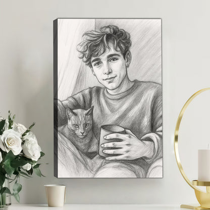 Personalized Black and White Sketch Portrait – A Meaningful Gift from Photo