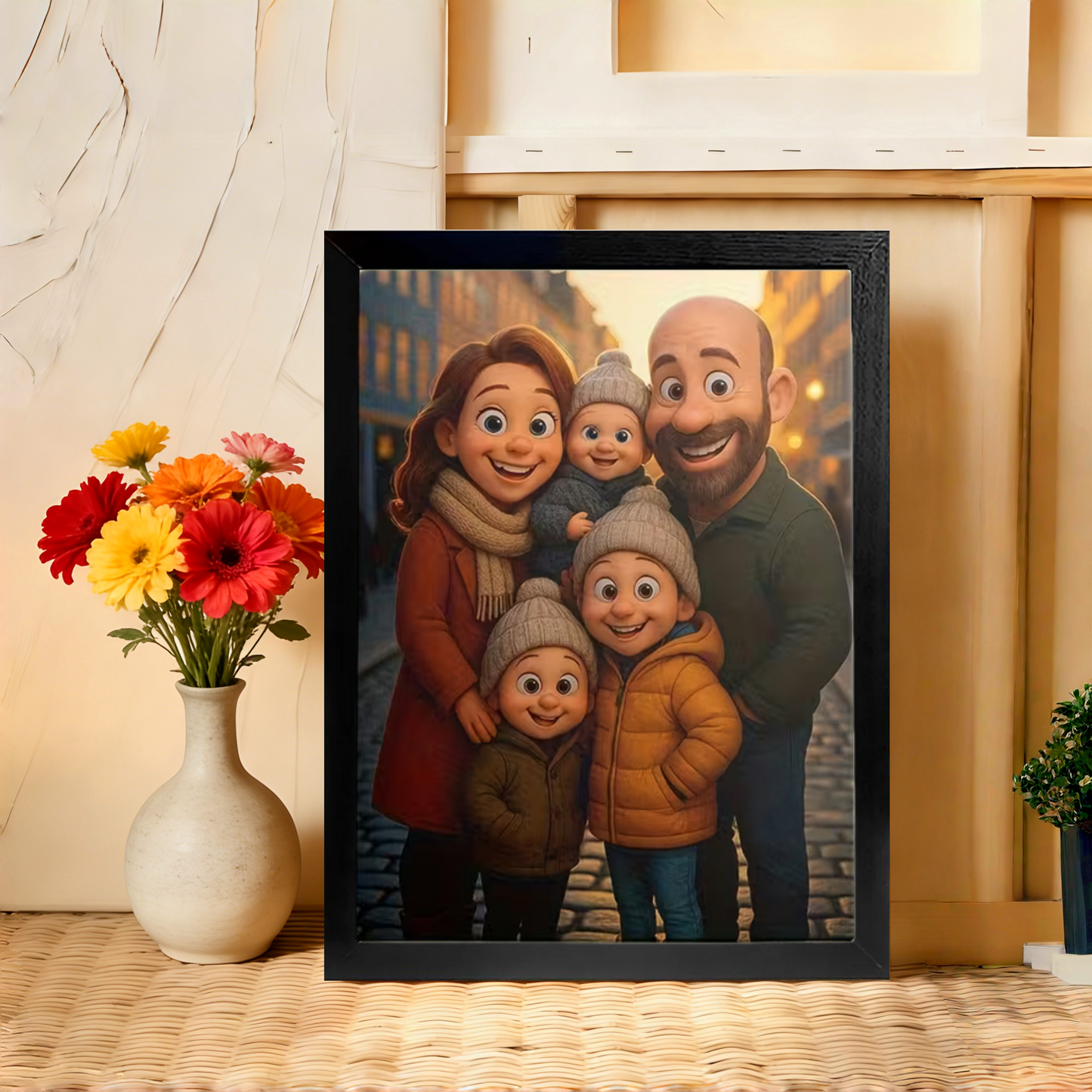 Luxury Custom Cartoon Portrait from Photo - Personalized Comic Style Art for Individuals, Couples & Families - Timeless Hand-Drawn Style Canvas