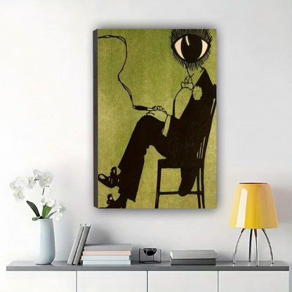 The Edgy Silhouette Vision – Dark Art Wall Art on Natural Wood Canvas | W546