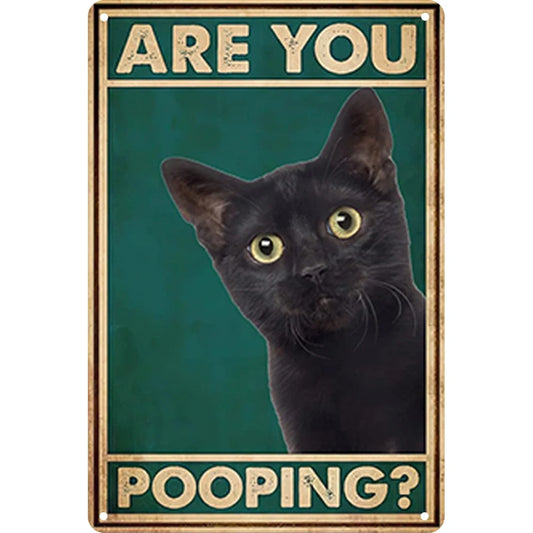 8x12 Cute Cat Metal Sign – Retro Tin Wall Art for Cat Lovers & Kitchens | Tin & Time Co. #2001