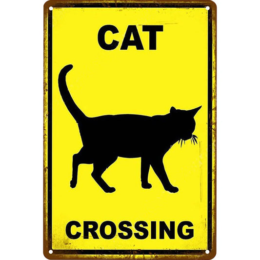 8x12 Cute Cat Metal Sign – Retro Tin Wall Art for Cat Lovers & Kitchens | Tin & Time Co. #2005