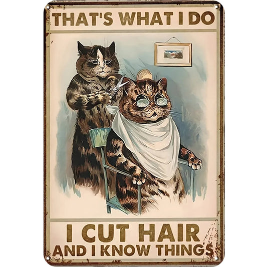 8x12 Cute Cat Metal Sign – Retro Tin Wall Art for Cat Lovers & Kitchens | Tin & Time Co. #2012