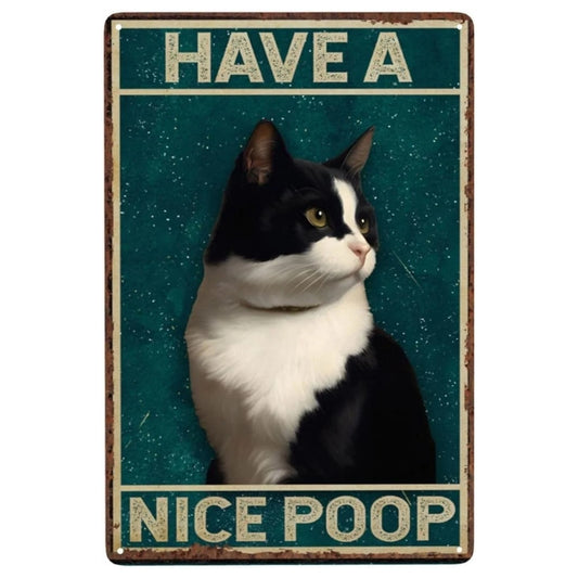 8x12 Cute Cat Metal Sign – Retro Tin Wall Art for Cat Lovers & Kitchens | Tin & Time Co. #2014