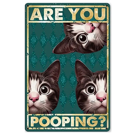 8x12 Cute Cat Metal Sign – Retro Tin Wall Art for Cat Lovers & Kitchens | Tin & Time Co. #2017