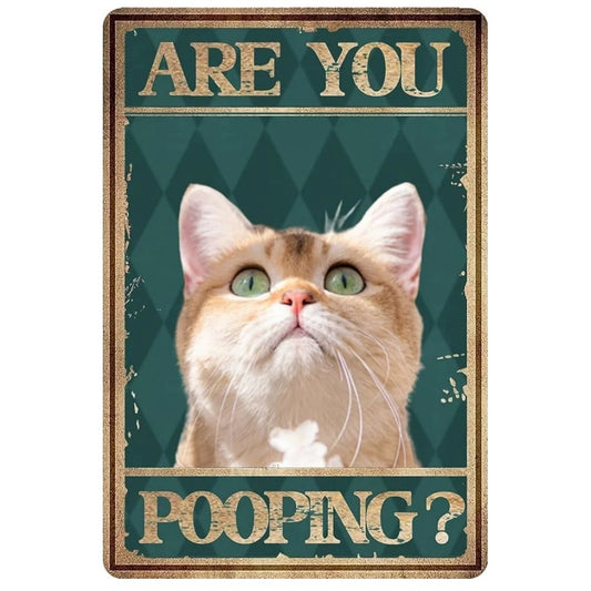 8x12 Cute Cat Metal Sign – Retro Tin Wall Art for Cat Lovers & Kitchens | Tin & Time Co. #2018