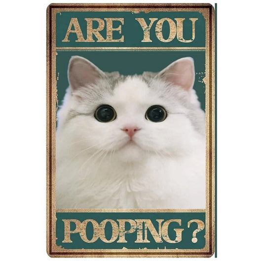 8x12 Cute Cat Metal Sign – Retro Tin Wall Art for Cat Lovers & Kitchens | Tin & Time Co. #2020