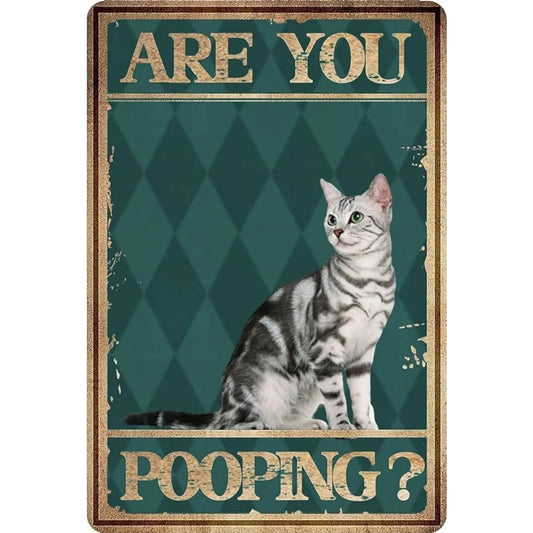 8x12 Cute Cat Metal Sign – Retro Tin Wall Art for Cat Lovers & Kitchens | Tin & Time Co. #2025