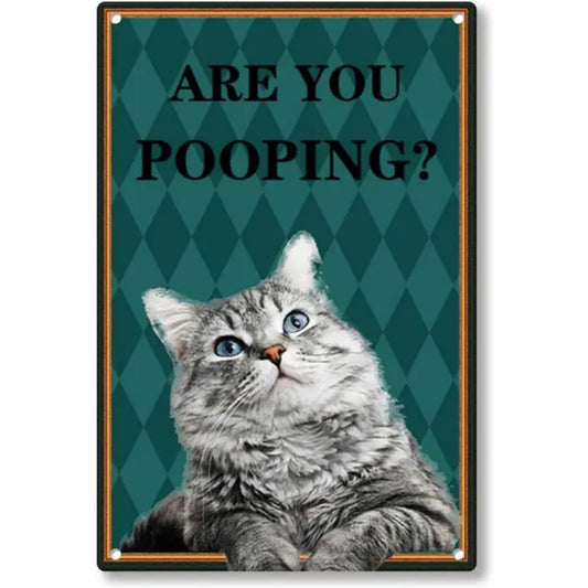 8x12 Cute Cat Metal Sign – Retro Tin Wall Art for Cat Lovers & Kitchens | Tin & Time Co. #2027