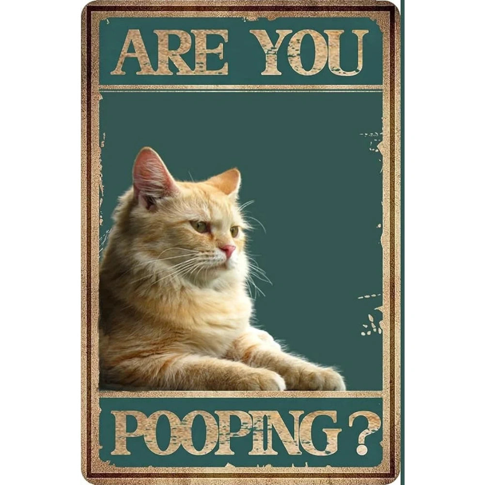 8x12 Cute Cat Metal Sign – Retro Tin Wall Art for Cat Lovers & Kitchens | Tin & Time Co. #2037
