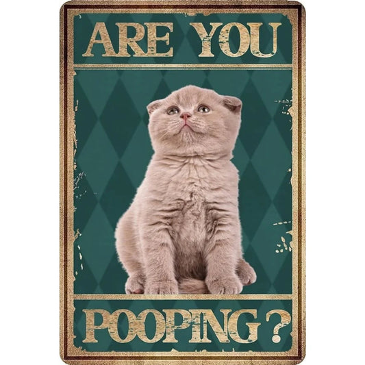 8x12 Cute Cat Metal Sign – Retro Tin Wall Art for Cat Lovers & Kitchens | Tin & Time Co. #2040