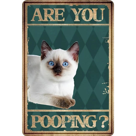 8x12 Cute Cat Metal Sign – Retro Tin Wall Art for Cat Lovers & Kitchens | Tin & Time Co. #2044