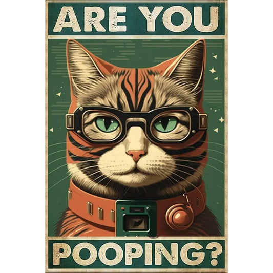 8x12 Cute Cat Metal Sign – Retro Tin Wall Art for Cat Lovers & Kitchens | Tin & Time Co. #2045