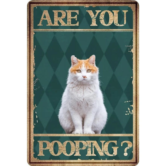 8x12 Cute Cat Metal Sign – Retro Tin Wall Art for Cat Lovers & Kitchens | Tin & Time Co. #2046