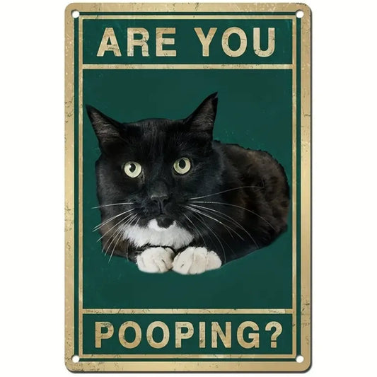 8x12 Cute Cat Metal Sign – Retro Tin Wall Art for Cat Lovers & Kitchens | Tin & Time Co. #2047