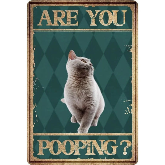 8x12 Cute Cat Metal Sign – Retro Tin Wall Art for Cat Lovers & Kitchens | Tin & Time Co. #2049