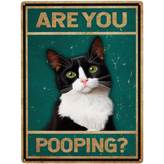 8x12 Cute Cat Metal Sign – Retro Tin Wall Art for Cat Lovers & Kitchens | Tin & Time Co. #2051
