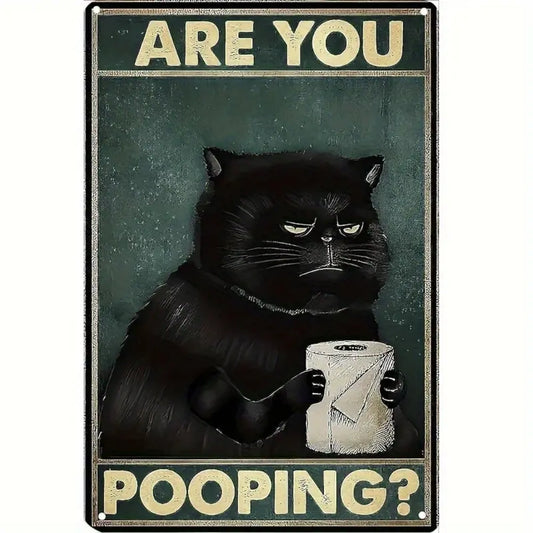 8x12 Cute Cat Metal Sign – Retro Tin Wall Art for Cat Lovers & Kitchens | Tin & Time Co. #2052