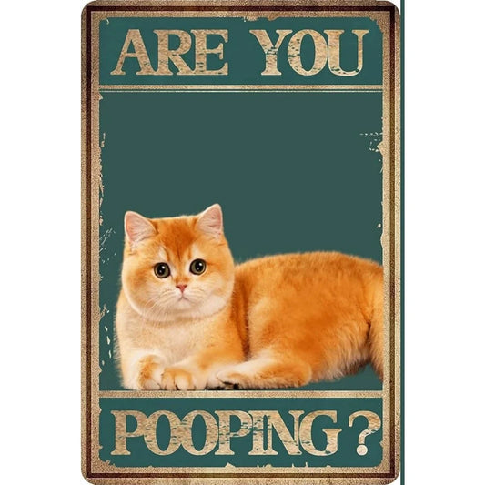 8x12 Cute Cat Metal Sign – Retro Tin Wall Art for Cat Lovers & Kitchens | Tin & Time Co. #2053