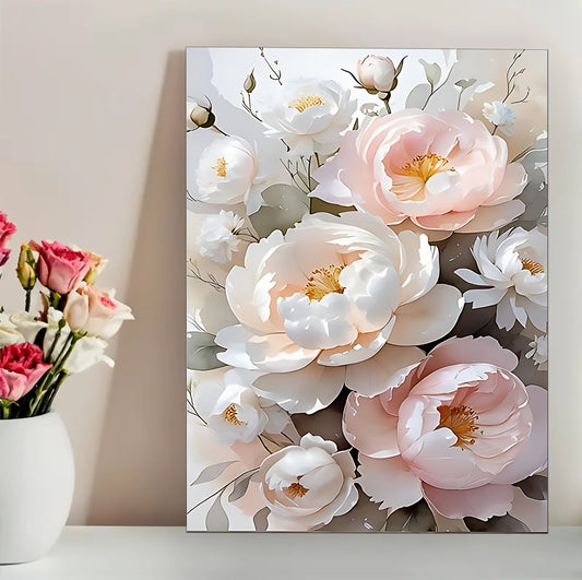 12x16 Pink Peony Floral Canvas Art – Elegant Botanical Print for Bedroom & Entryway |  Wallcow #F2022