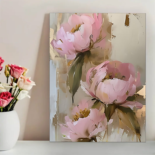 12x16 Pink Peony Floral Canvas Art – Elegant Botanical Print for Bedroom & Entryway |  Wallcow #F2023