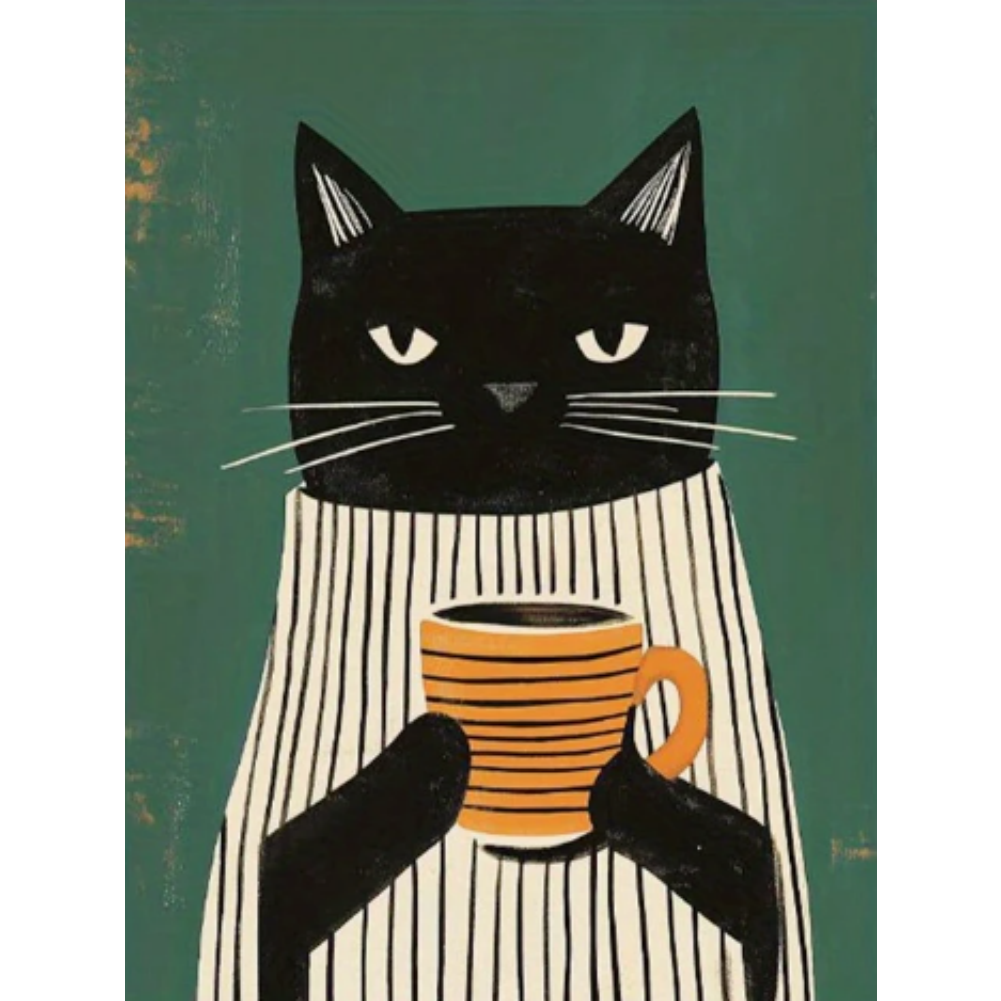 8x12 Cute Cat Metal Sign – Retro Tin Wall Art for Cat Lovers & Kitchens | Tin & Time Co. #2087