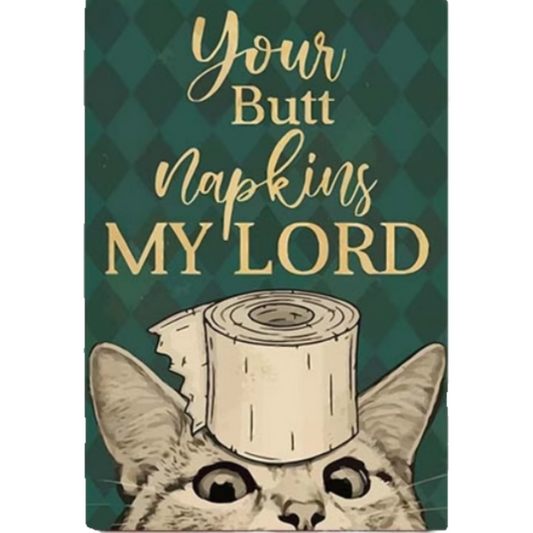 8x12 Cute Cat Metal Sign – Retro Tin Wall Art for Cat Lovers & Kitchens | Tin & Time Co. #2111