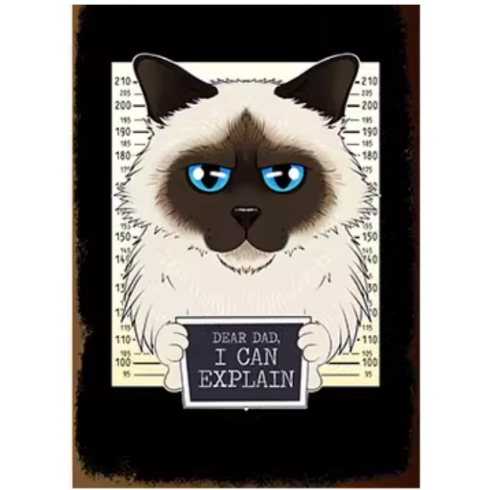 8x12 Cute Cat Metal Sign – Retro Tin Wall Art for Cat Lovers & Kitchens | Tin & Time Co. #2116