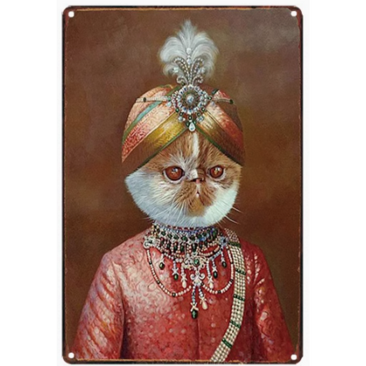 8x12 Cute Cat Metal Sign – Retro Tin Wall Art for Cat Lovers & Kitchens | Tin & Time Co. #2120