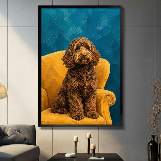 Labradoodle Oil Painting Portrait Canvas Wall Art w4107
