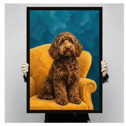 Labradoodle Oil Painting Portrait Canvas Wall Art w4107