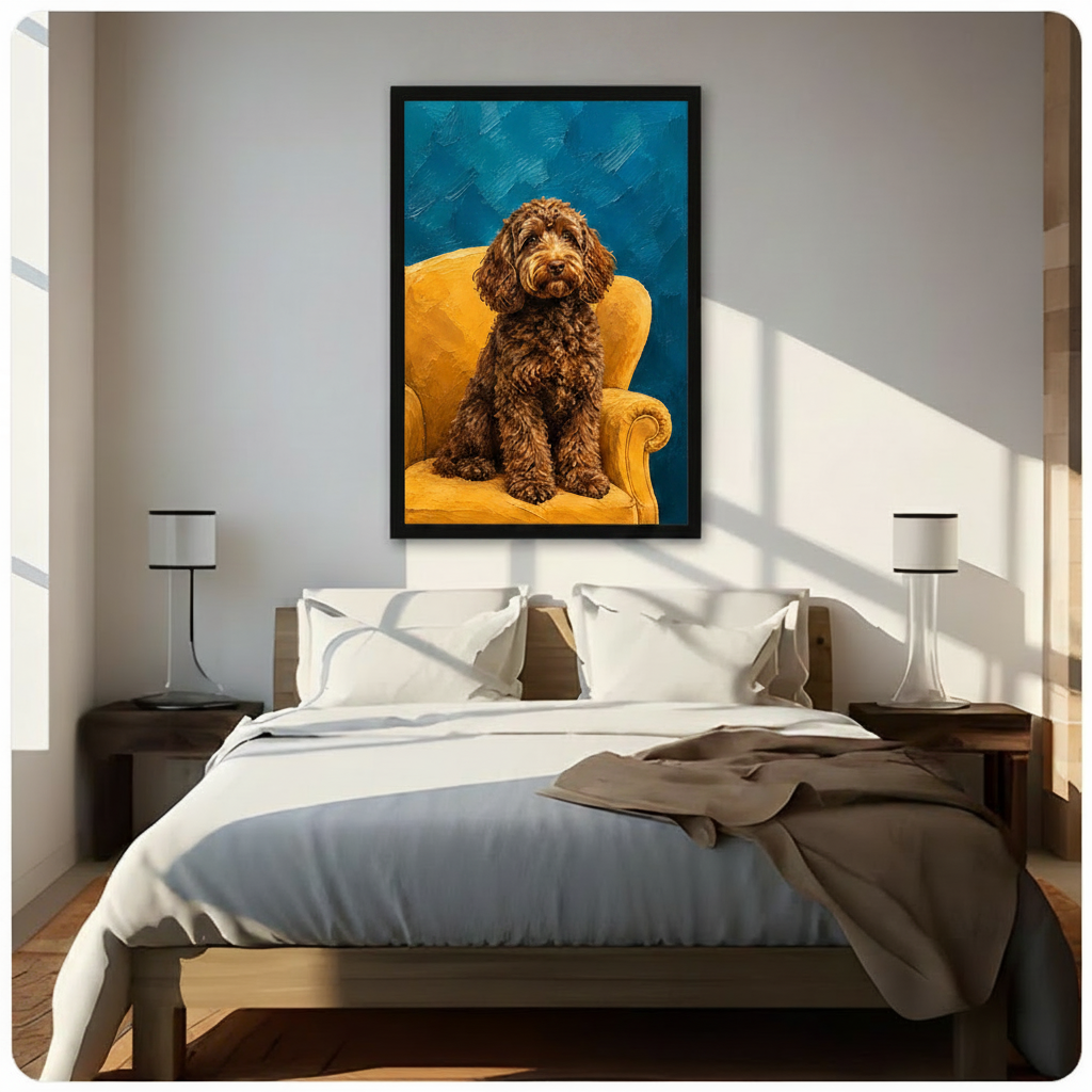Labradoodle Oil Painting Portrait Canvas Wall Art w4107