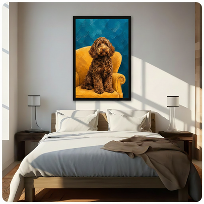 Labradoodle Oil Painting Portrait Canvas Wall Art w4107