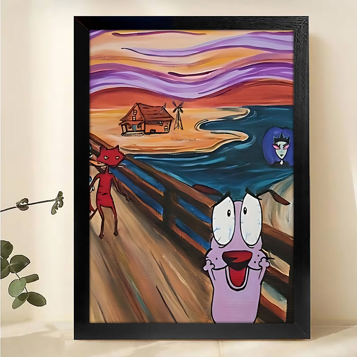 W374 Natural Wood Canvas – High-Quality Abstract Art | Perfect for Living Room & Office