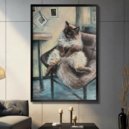 Ragdoll Cat Oil Painting Realistic Canvas Wall Art
