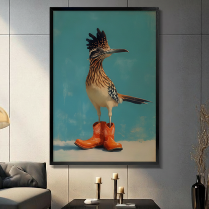 Roadrunner in Cowboy Boots Canvas Wall Art w6101