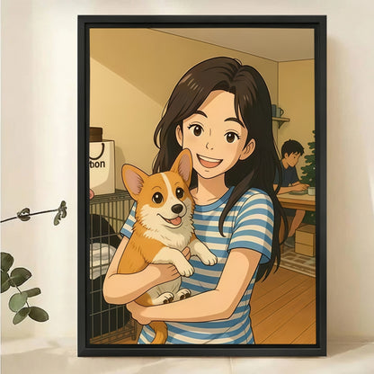 Custom Anime Portrait from Photo - Japanese Style Canvas Art