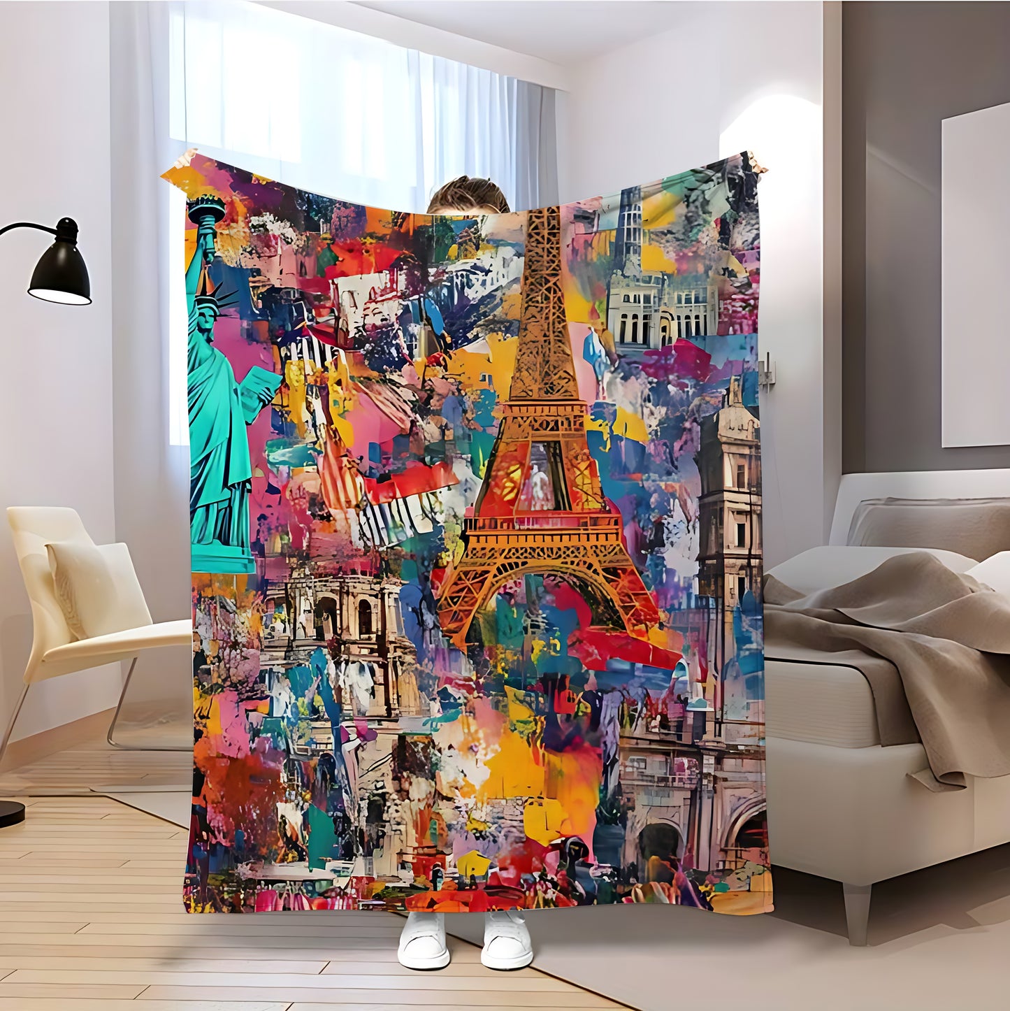 T047 Flannel Blanket for Bed, Couch, Recliner & Travel - All-Season Comfort, -Pilling, Suitable for Adults and Teens