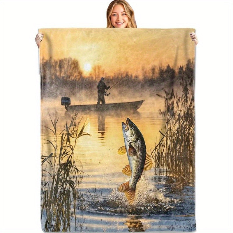 T032 Flannel Blanket for Bed, Couch, Recliner & Travel - All-Season Comfort, -Pilling, Suitable for Adults and Teens