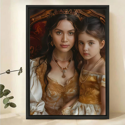 Custom Mother Daughter Portrait - Royal Renaissance Canvas Art
