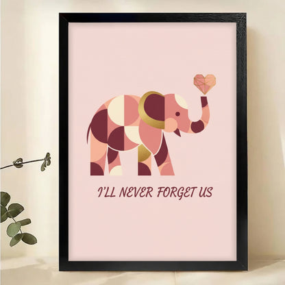 I'll Never Forget Us Elephant Art Print - Geometric Love Wall Decor|W1118
