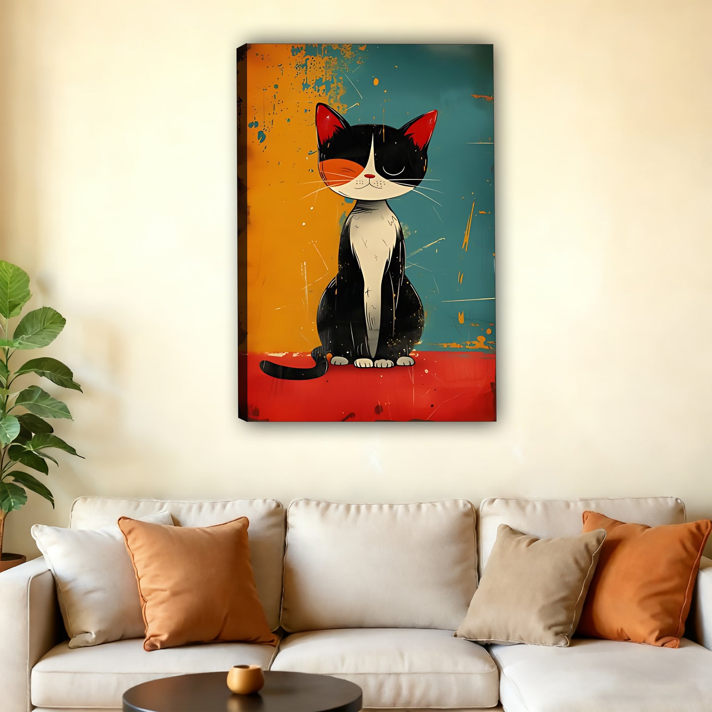 W455 Natural Wood Grain Canvas Decorative Painting – High-Quality Abstract Art | Ideal for Living Rooms and Offices